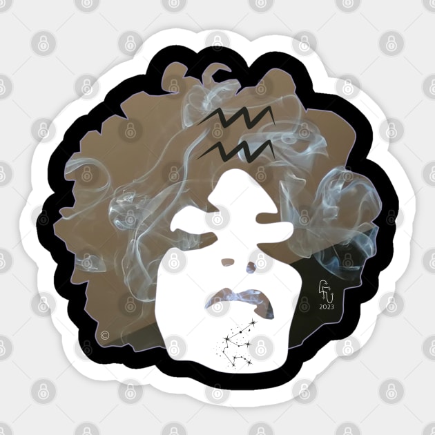 Aquarian Goddess of the Air Sticker by HeartsLight